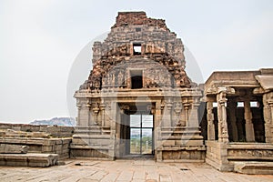 Main entrance of the Stone chariot vitala temple main attraction at hampi, karnataka, india photo
