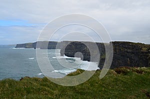 Beautiful sea cliffs on galway bay in Ireland