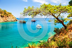 Beautiful sea coast near Kemer, Turkey