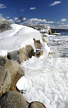 Beautiful sea scenery in March