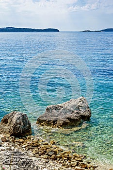 Beautiful sea shore near Dubrovnik, Dalmatia, Croatia.