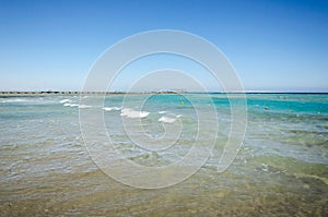 Beautiful sea view with blue skies/ beautiful sea view with blue skies on summer day