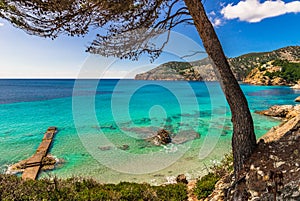 Beautiful sea view at coast of Camp de Mar, Majorca island