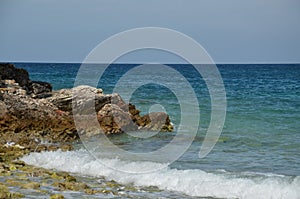 beautiful sea view in croatia, Pjescana Uvala, Croatia, adriatic coast, waves, wind photo