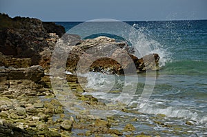 beautiful sea view in croatia, Pjescana Uvala, Croatia, adriatic coast, waves, wind