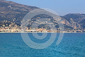 Beautiful sea view of Menton on French Riviera, Provence-Alpes-C