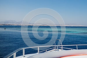 beautiful sea view from the stern of the yacht