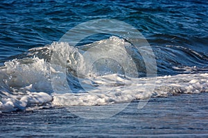 Beautiful sea waves on a beach, natural abstract background