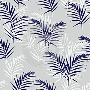 Beautiful seamless abstract floral pattern with palm orange leaves. Perfect for wallpapers, web page backgrounds.