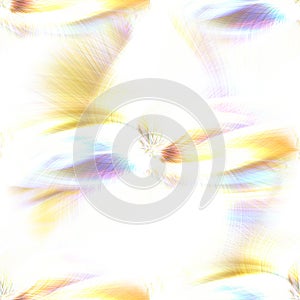 Beautiful seamless abstraction of blue and yellow shades with a pattern. Swirling flower-shaped lines on a bright white background
