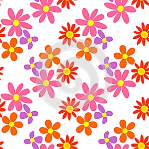 Beautiful seamless background with multicoloured floral pattern. Vector design