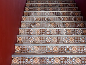 Beautiful seamless ceramic tile pattern stairs