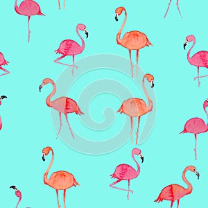 Beautiful seamless floral summer pattern with flamingo. Perfect for wallpapers, web page backgrounds, surface textures, textile.