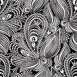 Beautiful seamless paisley dotted pattern