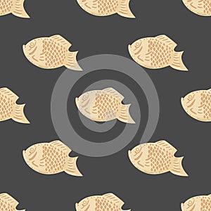 Beautiful seamless pattern with colorful sea fishes marine underwater aquarium animals fishing life ocean water vector