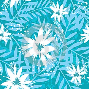 Beautiful seamless pattern with decorative plants.