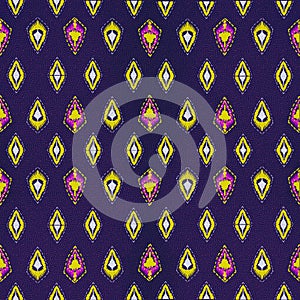 Beautiful seamless pattern handmade ikat art