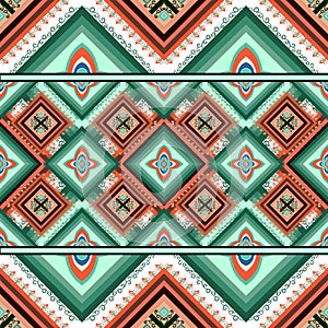 Beautiful seamless pattern handmade ikat art