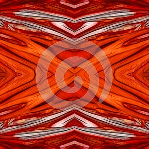 Beautiful seamless red abstraction with flowing streams and symmetrical patterns. Red-hot lava. Texture with red shades