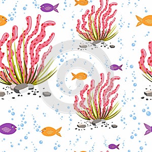 Beautiful seamless vector tropical pattern with corals. Perfect for wallpapers, web page backgrounds, surface textures