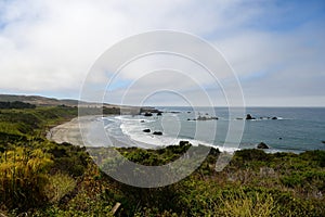Beautiful seascape along the Pacific coast, CA, USA