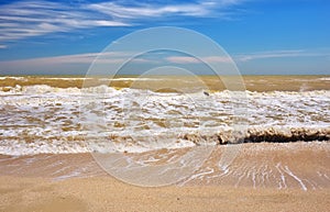 Beautiful seascape. Broken water. Lumpy sea.