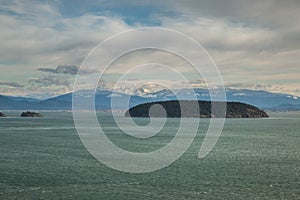 Beautiful seascape of  the Cap Sante Park Anacortes in USA with its islands