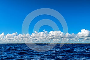 Beautiful seascape of Carribean Sea water on sunny day