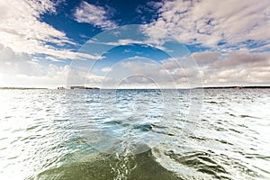 Beautiful seascape evening sea horizon and sky