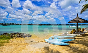 Beautiful seascape of Mauritius Island