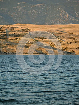 Beautiful seascape of Pag island