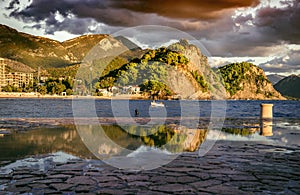 Beautiful seascape in Petrovac in Montenegro