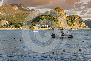 Beautiful seascape in Petrovac in Montenegro