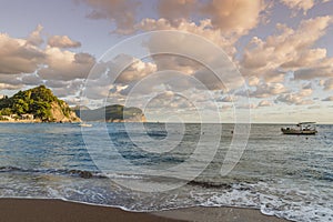 Beautiful seascape in Petrovac in Montenegro