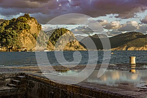 Beautiful seascape in Petrovac in Montenegro