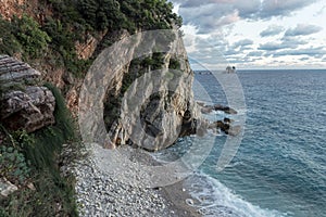 Beautiful seascape in Petrovac in Montenegro