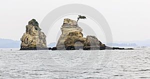 Beautiful seascape with rocks in Matsushima, Japan. photo
