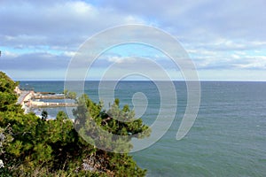 Beautiful seascape, rocks and sea, blue, turquoise water and sky