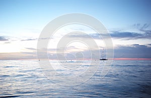 Beautiful seascape and sailing-boat