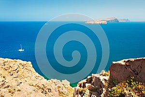 Beautiful seascape on Santorini island, Greece
