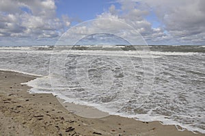 Beautiful seascape during a storm. Element, horizon, nature, beauty, wind, beach, waves