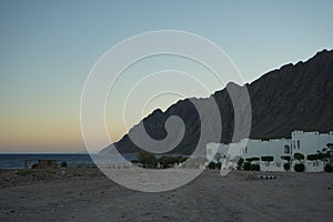 Beautiful seascape at sunset in the Gulf of Aqaba. Dahab, South Sinai Governorate, Egypt