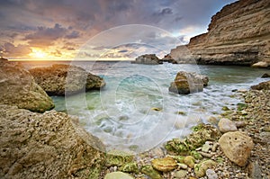 Beautiful seascape. Sunset on the sea