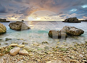 Beautiful seascape. Sunset on the sea