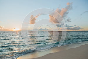 beautiful seascape at sunset at Thoddoo island,