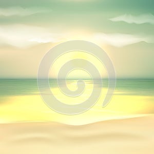 Beautiful Seascape vector illustration. Paradise beach.