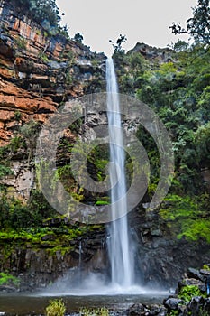 Beautiful secluded and majestic Lonecreek or Lone creek falls, waterfall in Sabie Mpumalanga South Africa