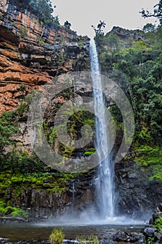 Beautiful secluded and majestic Lonecreek or Lone creek falls, waterfall in Sabie Mpumalanga South Africa