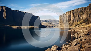 Beautiful and serene landscape of water and rocks