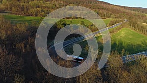 Beautiful Serpentine Mountains Sanok Bieszczady Aerial View Poland